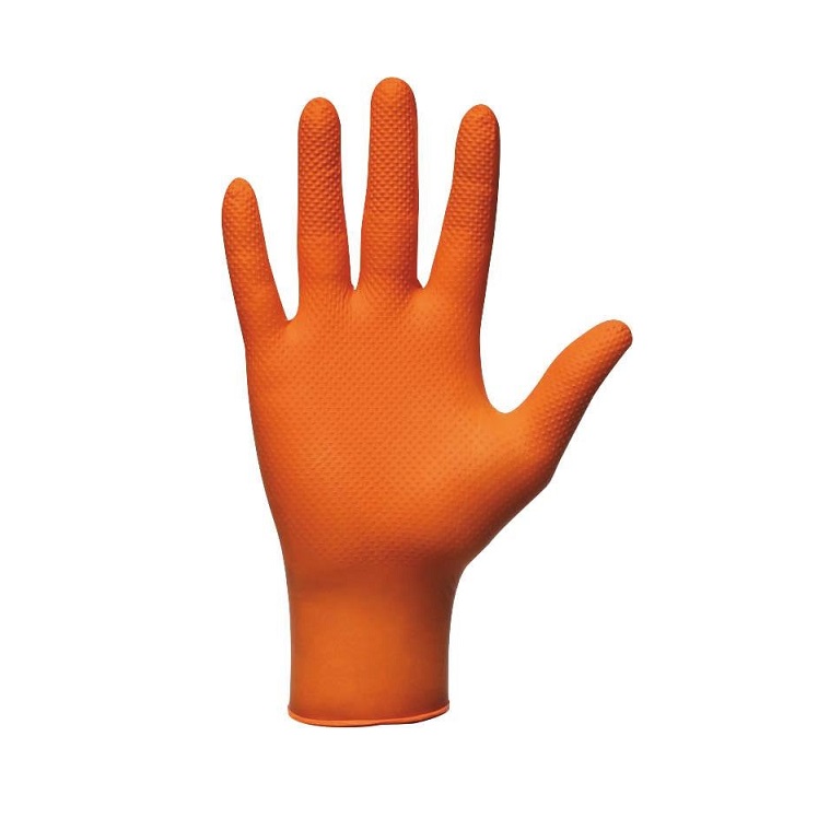 Gants jetables nitrile 240 mm, 0,26 mm, orange, XL, boîte de 50 - SODISE