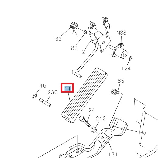 Accelerator pedal plate - ISUZU PARTS