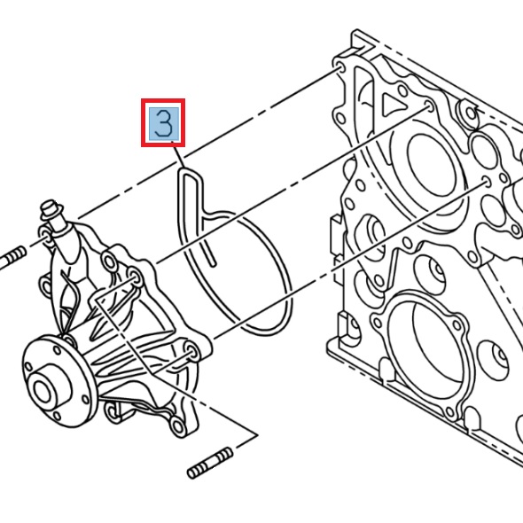 Pump-to-engine block gasket - ISUZU PARTS