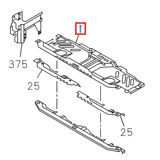 Front panel, cabin floor - ISUZU PARTS