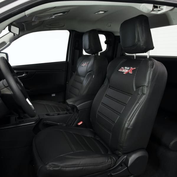 Kit housses de sièges simili cuir, noires, ISUZU D-MAX N60 - ASHIKA