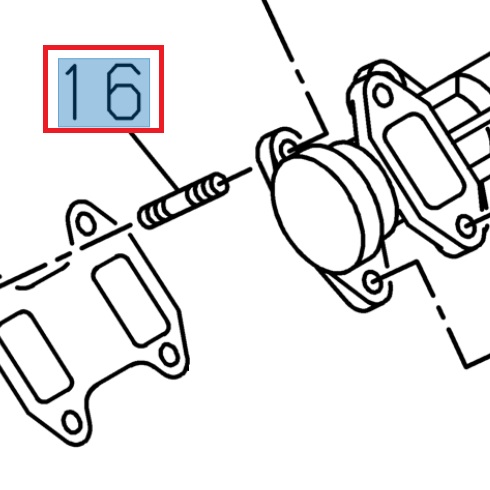 Stud M8 x 25, length 41 - ISUZU PARTS