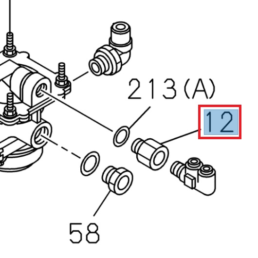 Pneumatic relay valve fitting - ISUZU PARTS