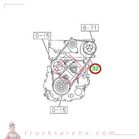 Courroie, compresseur climatisation - ISUZU PARTS