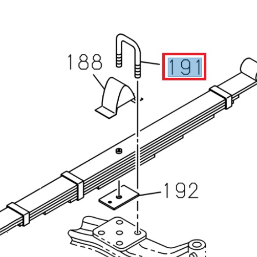 U-bolt, 125 mm - ISUZU PARTS