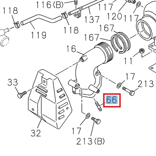 Exhaust pipe stud - ISUZU PARTS