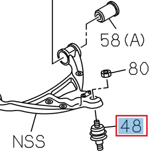Rotule inferieur, suspension - ISUZU PARTS