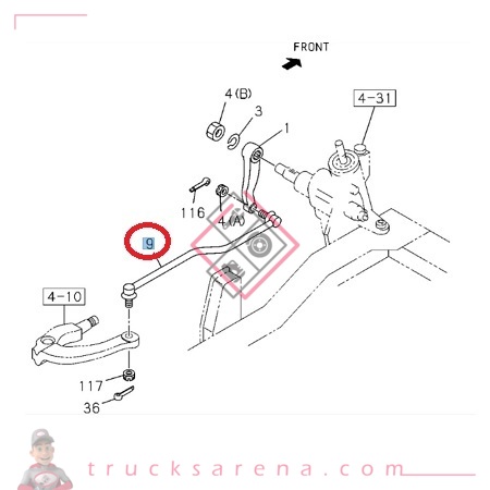 Biellette de direction gauche - ISUZU PARTS