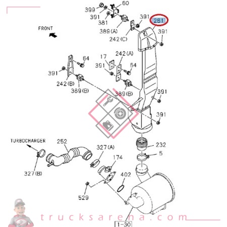 DUCT; AIR,VERTI - ISUZU PARTS