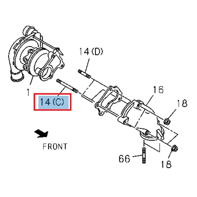 Goujon sur turbocompresseur - ISUZU PARTS