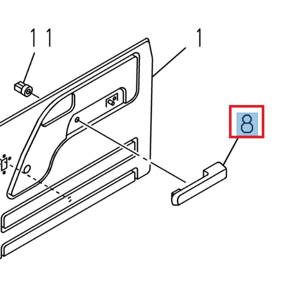 Poignée intérieure, portière arrière gauche - ISUZU PARTS