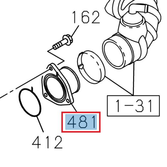 Turbocharger pipe flange - ISUZU PARTS