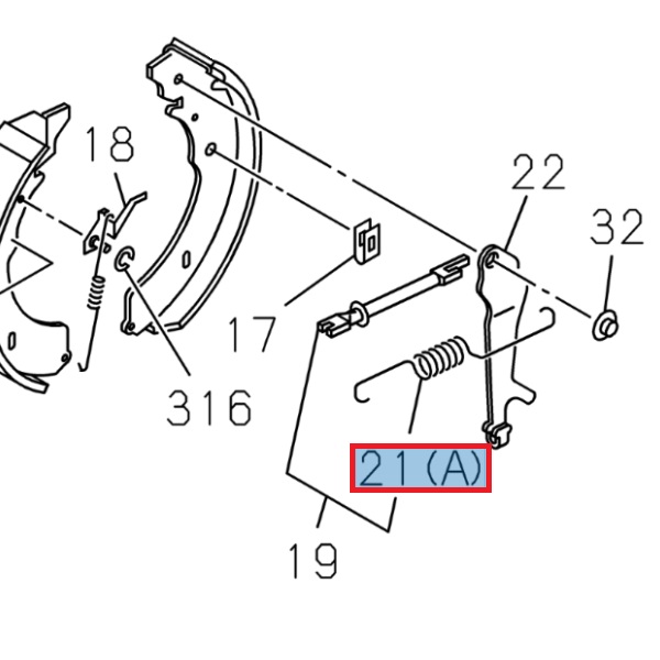 Brake shoe spring - ISUZU PARTS