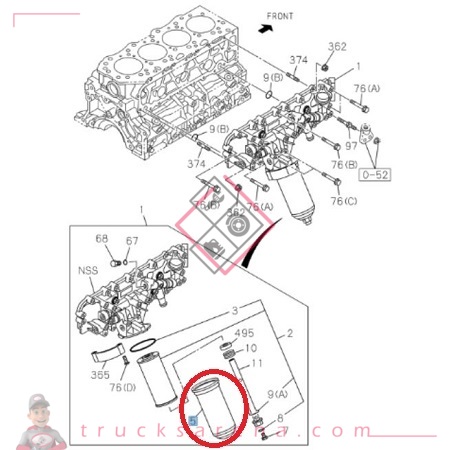 Cuve filtre à huile - ISUZU PARTS