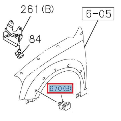 Pièce de fixation d'aile - ISUZU PARTS