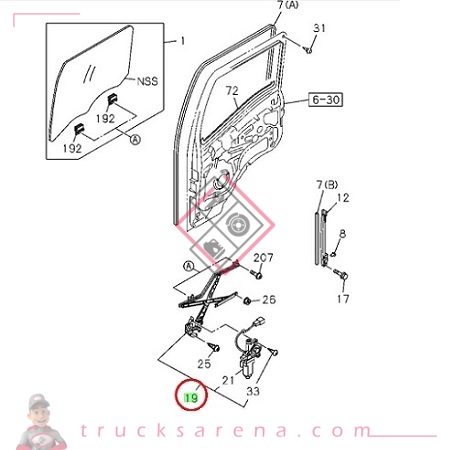 Regulator; Wind - ISUZU PARTS