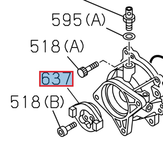 Vacuum pump flange - ISUZU PARTS