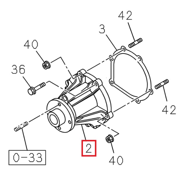 Pompe à eau complète - ISUZU PARTS