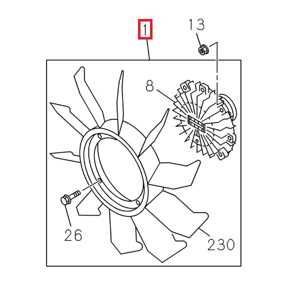 Motor fan, 450 mm diameter - ISUZU PARTS