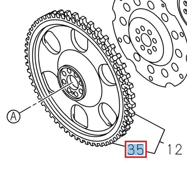Transmission crown, 122 teeth - ISUZU PARTS