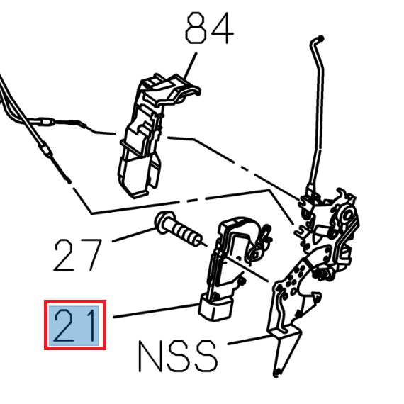 Actionneur de verrou de porte arrière gauche - ISUZU PARTS
