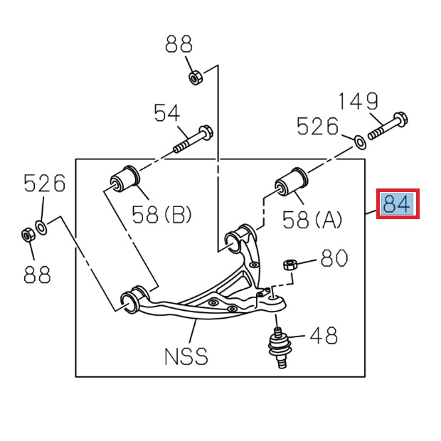 Étrier de commande, suspension avant droite - ISUZU PARTS