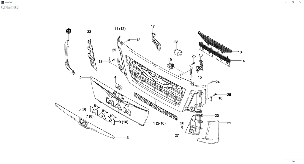 Grille protection de radiateur - MAN
