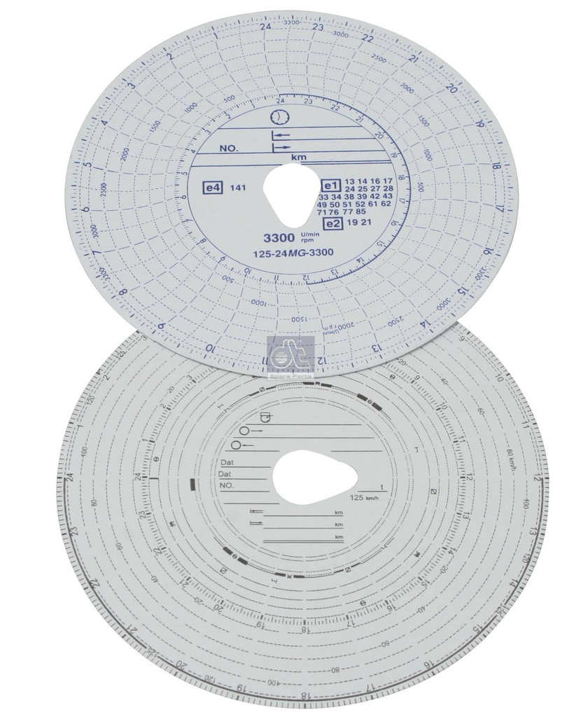 Kit de disques de tachygraphe, 1 journée avec vitesse de rotation - DT SPARE PARTS