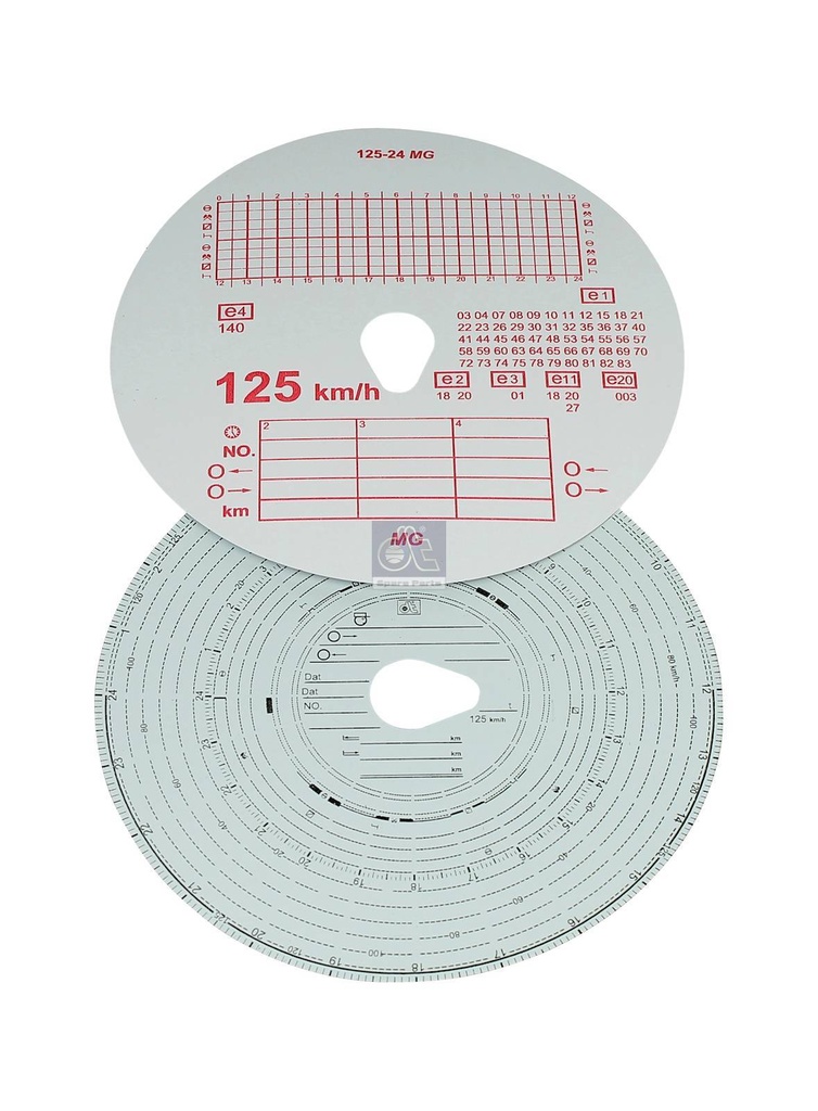 Kit de disques de tachygraphe, 1 journée, 125 km/h - DT SPARE PARTS