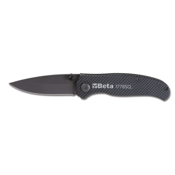 Switchblade knife, soft carbon finish 1778SCL - BETA TOOLS