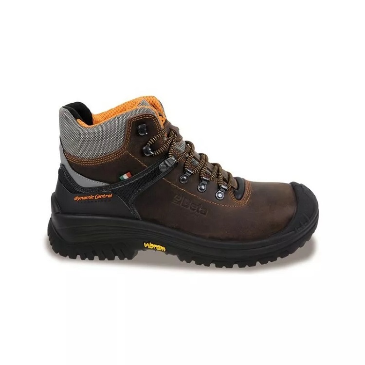 High-top shoe in brown water-repellent greased nubuck 7294NKK 41 - BETA TOOLS