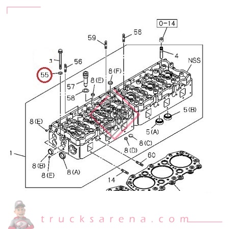 Rondelle vis de culasse moteur ISUZU 6RB1 TP01 - ISUZU PARTS