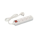 Multiprise, 4 prises avec interrupteur, 230V, câble 1 mètre - SODISE