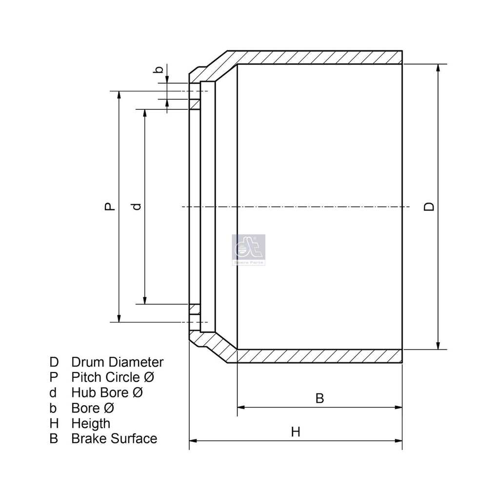 Tambour de frein BPW - DT SPARE PARTS