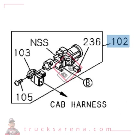 [ISU 8975566550] Ensemble verrou de direction - ISUZU PARTS