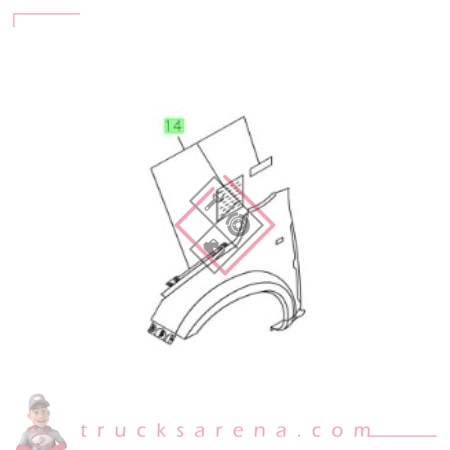 [ISU 8975497422] Aile avant gauche - ISUZU PARTS