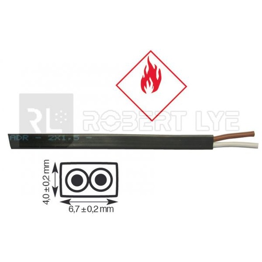 [ROB 119100] ADR cable 2 x 1,5 , rectangular section, by decimeter - ROBERT LYE