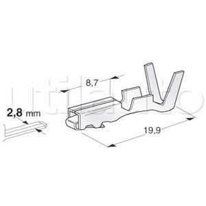 [ROB 182563] Cosse femelle, pour câble 1 à 2,5 mm², M280, 100 unités - ROBERT LYE