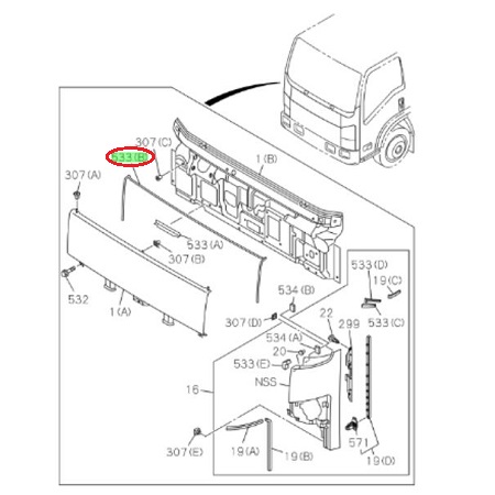[ISU 8975531140] Joint panneau avant - ISUZU PARTS