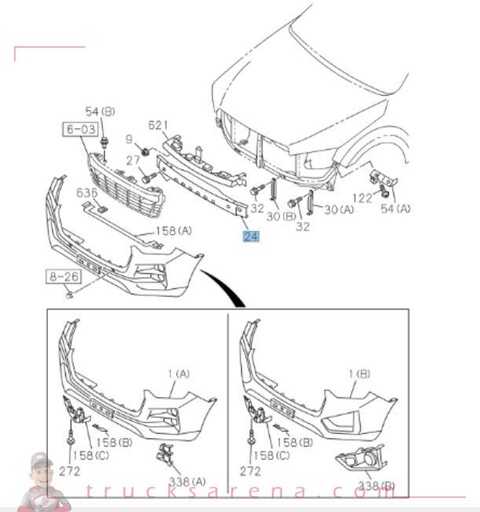[ISU 8983621213] Support de pare-chocs avant - ISUZU PARTS