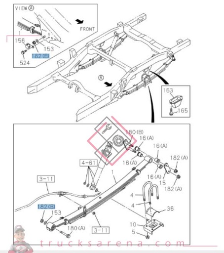 [ISU 8976823040] Ecrou, ressort arrière - ISUZU PARTS