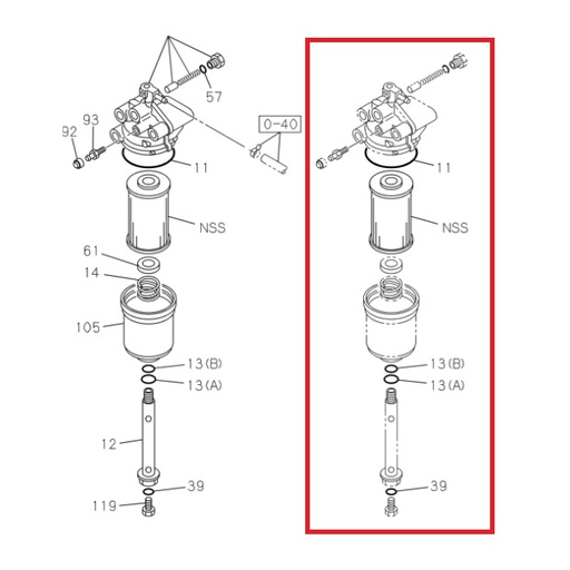 [ISU 8983752250] Jeu de cartouche filtre à carburant - ISUZU PARTS