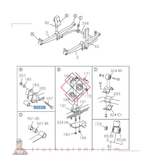 [ISU 5872221070] Bague ressort à lame avant - ISUZU PARTS