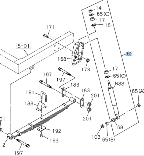 [ISU 5876102850] Amortisseur avant - ISUZU PARTS