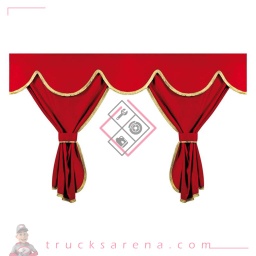 [LAM 8000692960233] Privilege, set rideaux occultants pour camion - Rideau central haut - Rouge - LAMPA