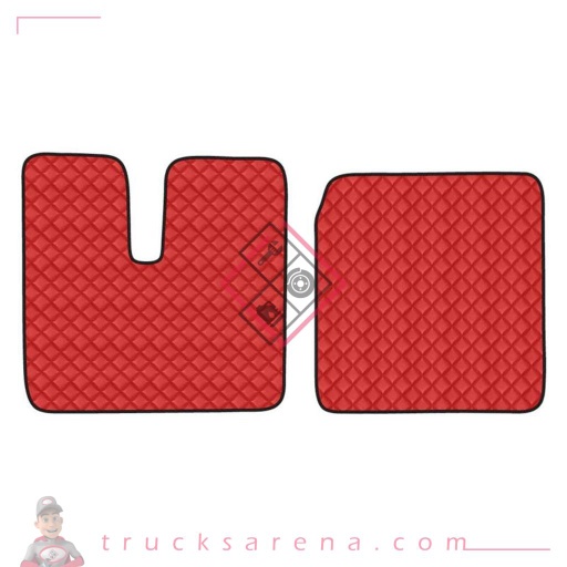 [LAM 8000692961247] 2 tapis en Skeentex - Rouge - compatible pour Man TGA (03/99>05/10) wide cab - LAMPA