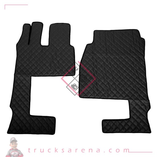 [LAM 8000692961353] 2 tapis en Skeentex - Noir - compatible pour Mercedes Actros MP4 (09/11>09/19) wide cab, passenger seat foldable - Mercedes Actros MP5 (10/19>) wide cab, passenger seat foldable - LAMPA