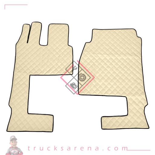 [LAM 8000692961377] 2 tapis en Skeentex - Crème - compatible pour Mercedes Actros MP4 (09/11>09/19) wide cab, passenger seat foldable - Mercedes Actros MP5 (10/19>) wide cab, passenger seat foldable - LAMPA