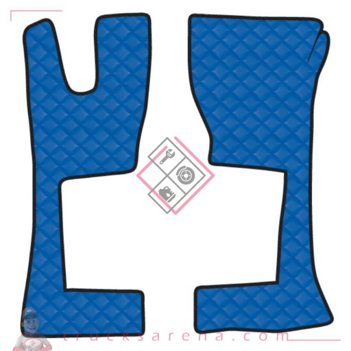 [LAM 8000692961407] 2 tapis en Skeentex - Bleu - compatible pour Mercedes Actros MP4 (09/11>09/19) narrow cab, tunnel - Mercedes Actros MP5 (10/19>) narrow cab, tunnel - LAMPA