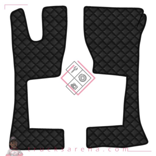 [LAM 8000692961414] 2 tapis en Skeentex - Noir - compatible pour Mercedes Actros MP4 (09/11>09/19) narrow cab, tunnel - Mercedes Actros MP5 (10/19>) narrow cab, tunnel - LAMPA
